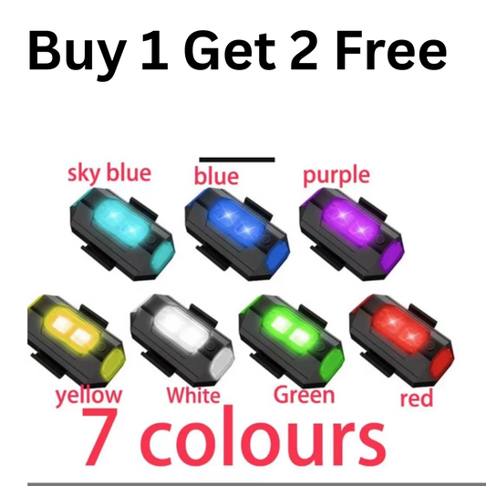 2 Pcs Universal Led Aircraft Strobe Lights Anti Collision Warning Light with USB Charging 7 Colors