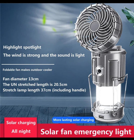 6 in 1 Portable Outdoor Led Camping Lantern with Fan